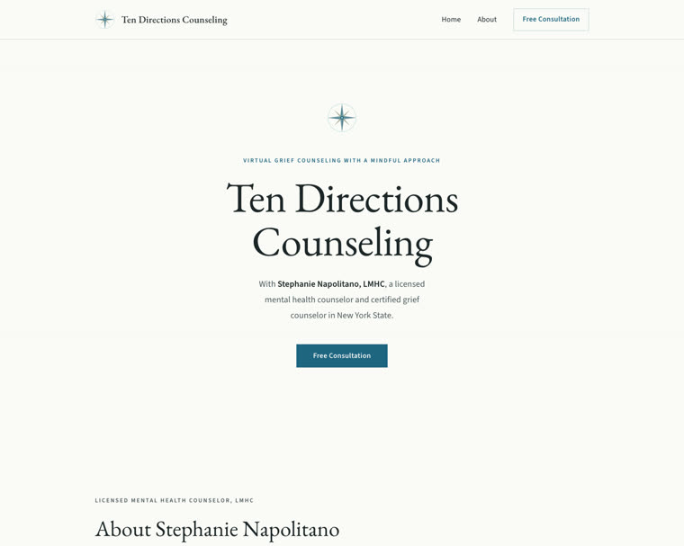 Preview of Option A, an editorial design with porcelain background and literary serif type