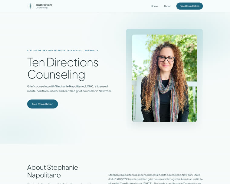 Preview of Option D, a contemporary airy design with cool light and soft teal gradients